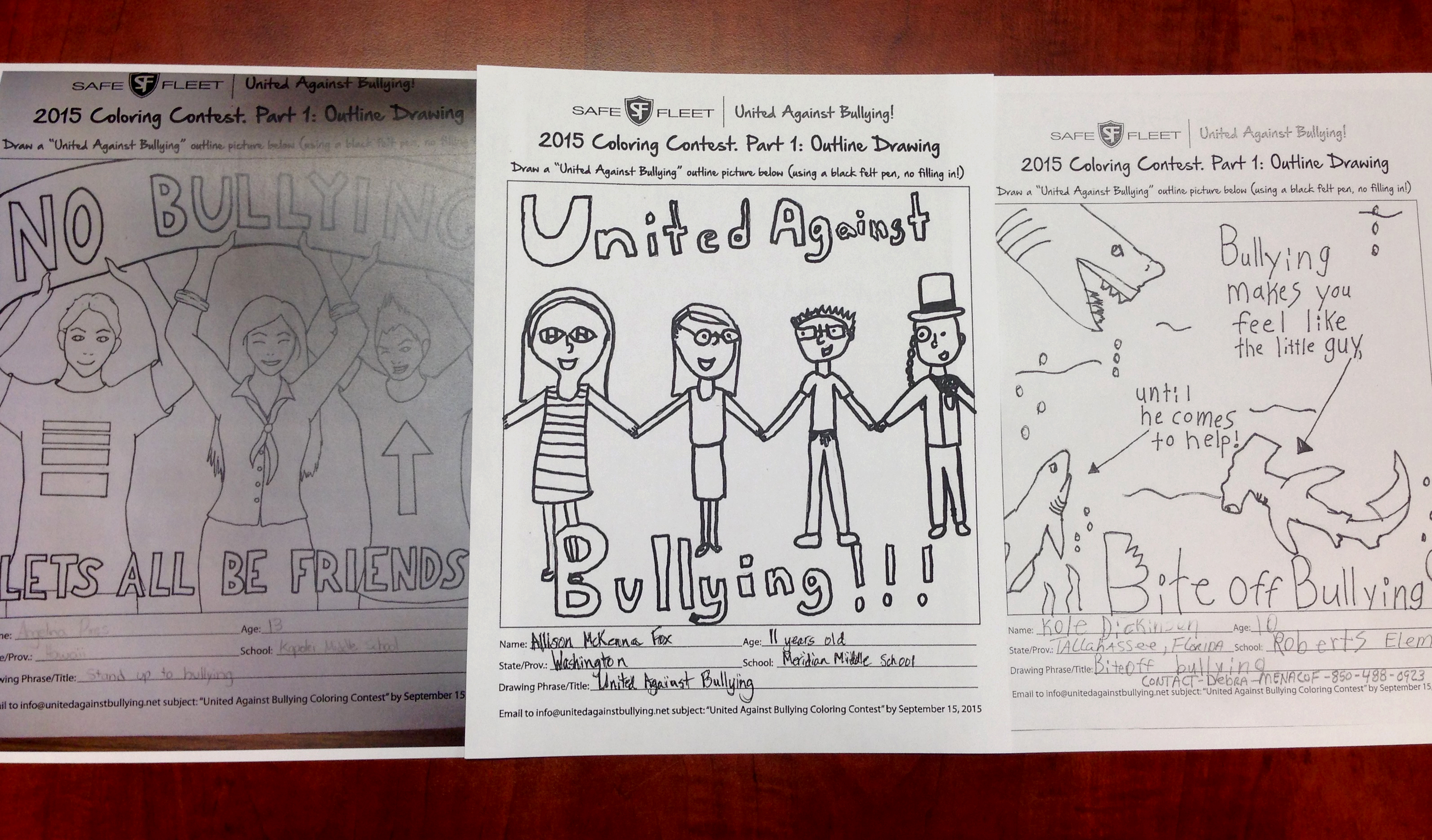 Creativity Helps Stop Bullying:  Results of United Against Bullying Coloring Contest, Part 1