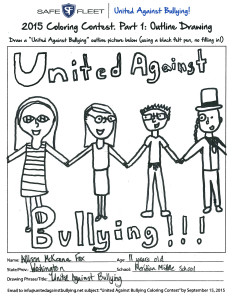 United Against Bullying Coloring Contest Winner Allison McKenna Fox